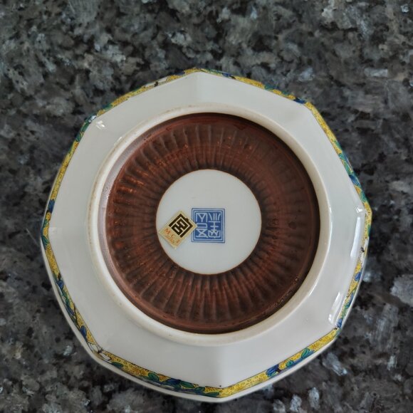 Kiln Palace MCI Japanese Decorative 8-Sided Bowl Blue/White/Yellow - Picture 12 of 12